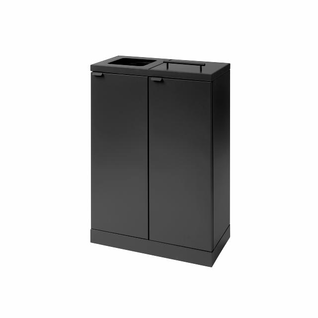 Bica Modell 874 Avfallssortering 2x65 liter Lyftbart lock/öppet inkast Antracit