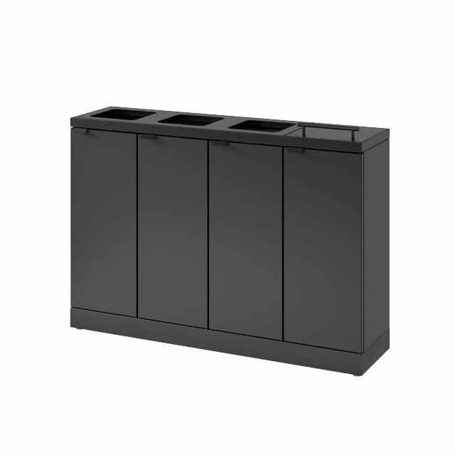 Bica Modell 883 Avfallssortering 4x45 liter Lyftbart lock/öppna inkast Antracit