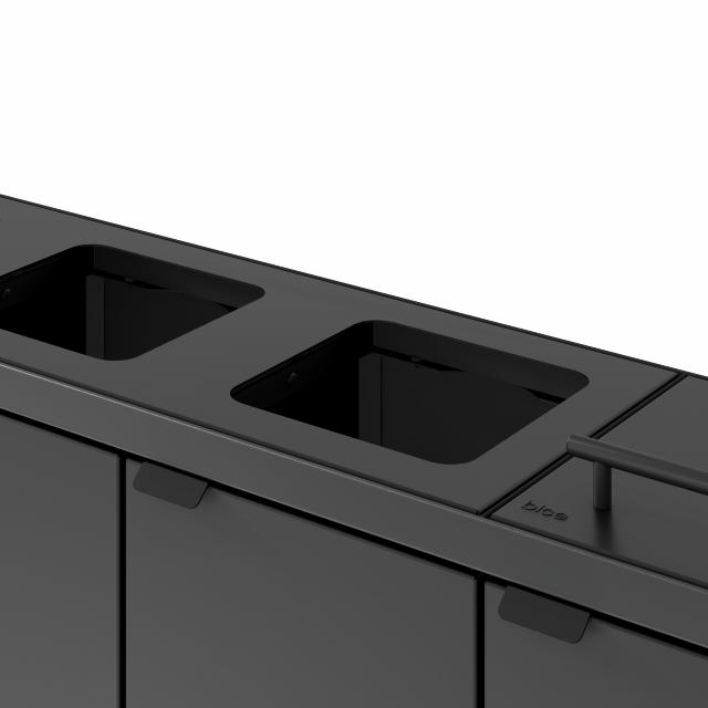 Bica Modell 883 Avfallssortering 4x45 liter Lyftbart lock/öppna inkast Antracit