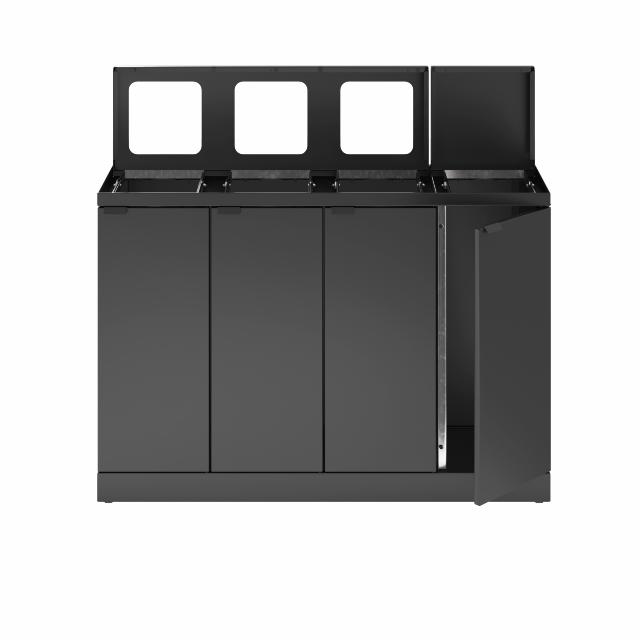 Bica Modell 883 Avfallssortering 4x45 liter Lyftbart lock/öppna inkast Antracit