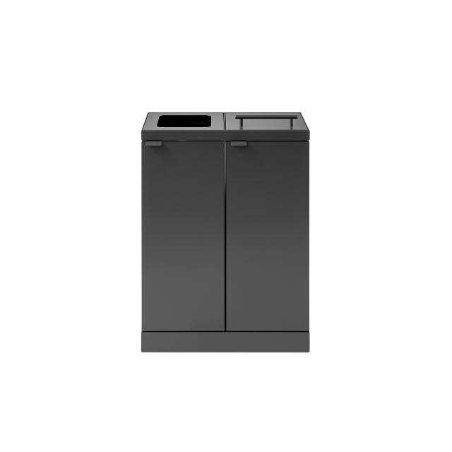 Bica Modell 886 Avfallssortering 2x45 liter Lyftbart lock/öppet inkast Antracit