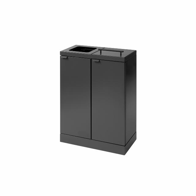 Bica Modell 886 Avfallssortering 2x45 liter Lyftbart lock/öppet inkast Antracit