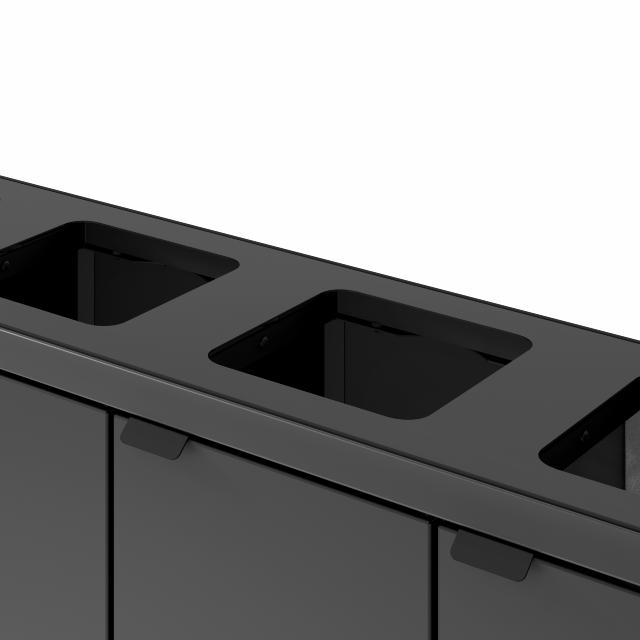 Bica Modell 891 Avfallssortering 4x60 liter Öppna inkast  Antracit