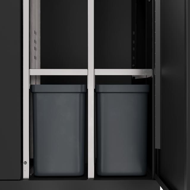 Bica Modell 955 Avfallssortering 2x65 + 2x45 liter Med hyllor och lock Antracit