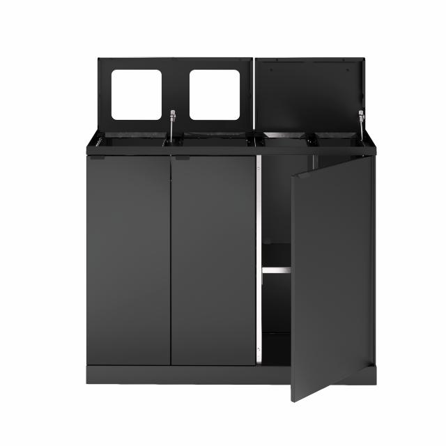 Bica Modell 955 Avfallssortering 2x65 + 2x45 liter Med hyllor och lock Antracit