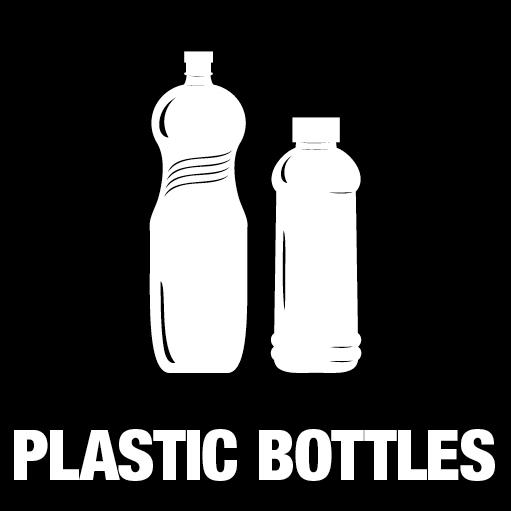 Piktogram Plastic bottles 15x15 cm Konturskuren Vit