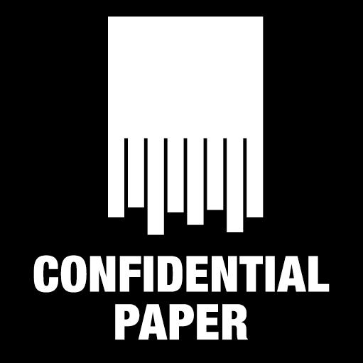Piktogram Confidential paper 15x15 cm Konturskuren Vit