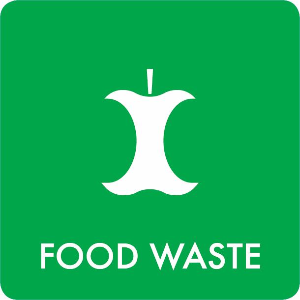 Piktogram Food waste 12x12 cm Självhäftande Grön