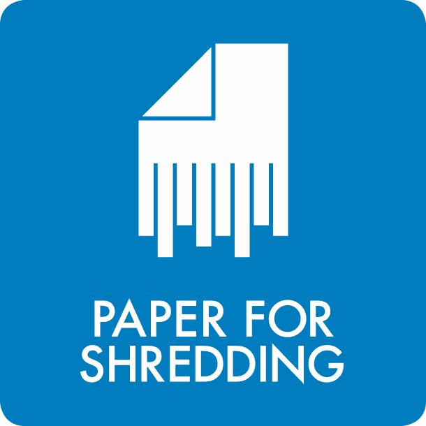 Piktogram Paper for shredding 12x12 cm Självhäftande Blå