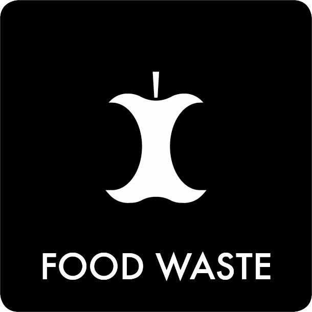 Piktogram Food waste 12x12 cm Självhäftande Svart