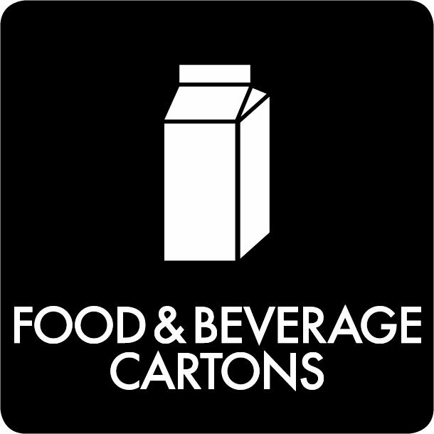 Piktogram Food & beverage cartons 12x12 cm Självhäftande Svart