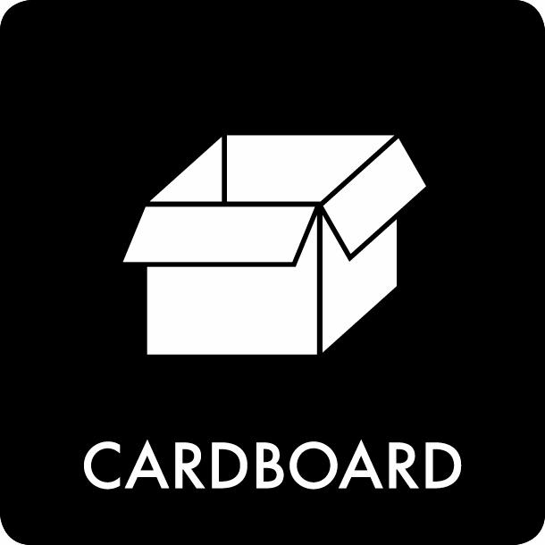Piktogram Cardboard 12x12 cm Självhäftande Svart