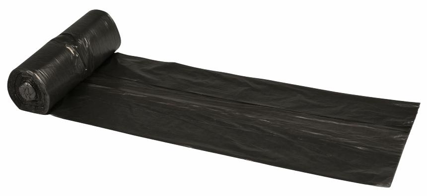 Plastpåsar 40 liter HPDE, virgin Svart