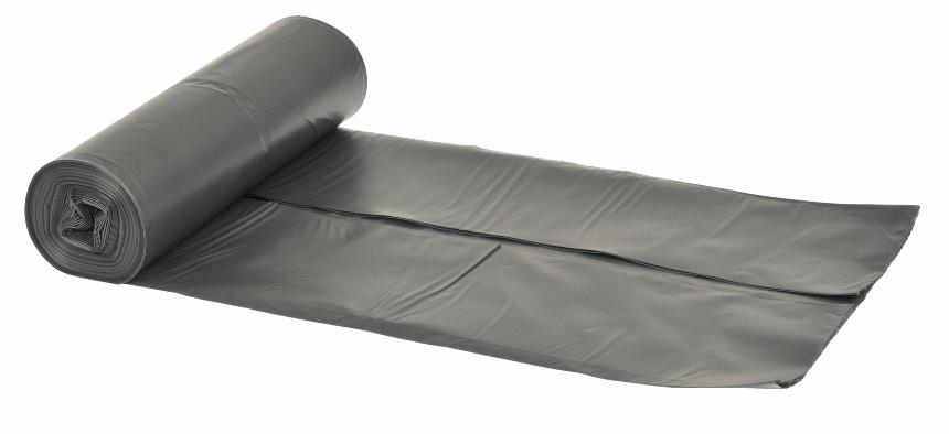 Plastpåsar 60 liter LDPE, återvunnen Grå