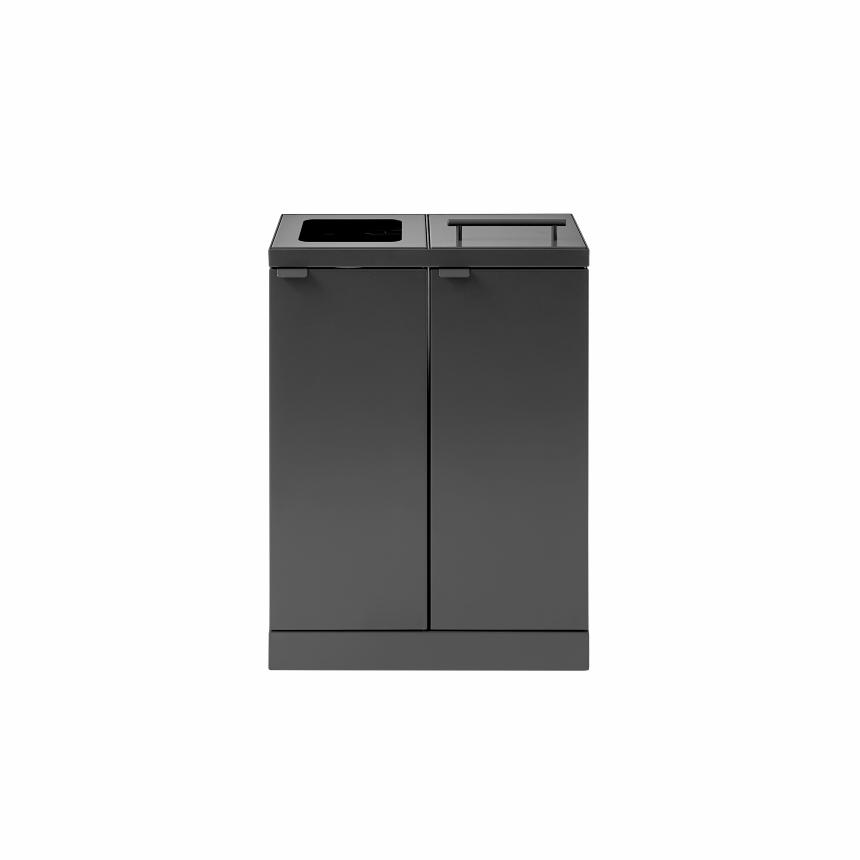 Bica Modell 886 Avfallssortering 2x45 liter Lyftbart lock/öppet inkast Antracit